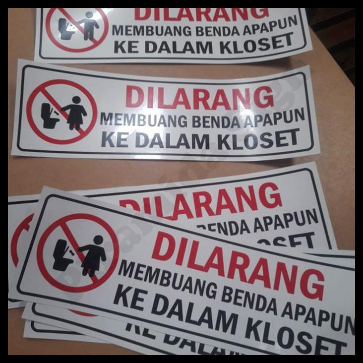 DISKON STIKER TOILET DILARANG MEMBUANG BUANG SAMPAH 