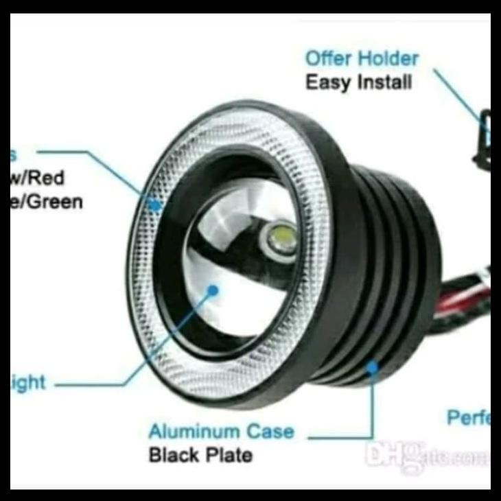DISKON UNIVERSAL FOG LAMP ENGEL EYES LED PUTIH 89 MM NEW AVANZA 
