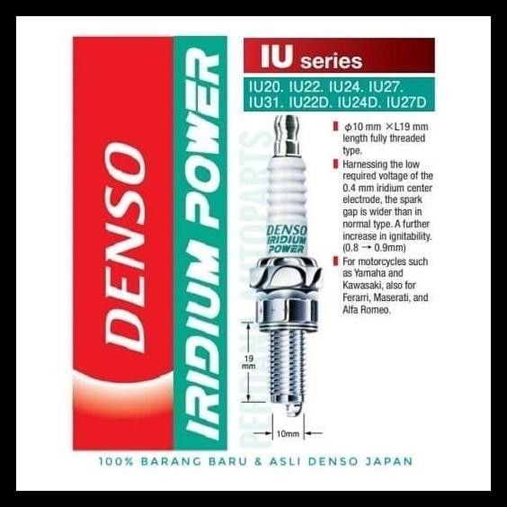GRATIS ONGKIR BUSI MOTOR HONDA GENIO 2019ON ASLI ORIGINAL DENSO IRIDUM IU27 