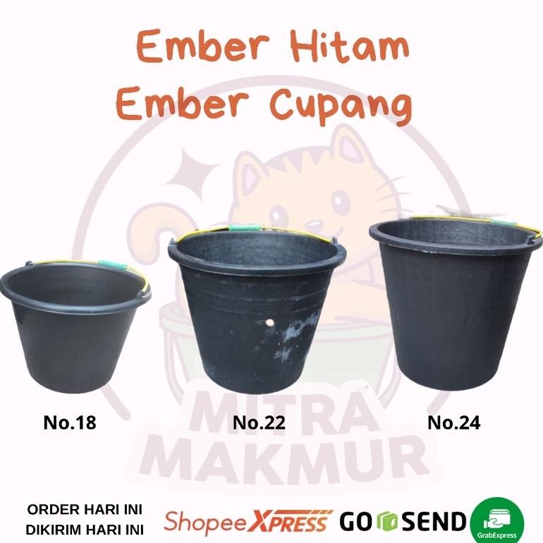 New Ember Cor Karet / Ember Hitam / Ember Anti Pecah / Ember 10-15-20 Liter Stok Baru