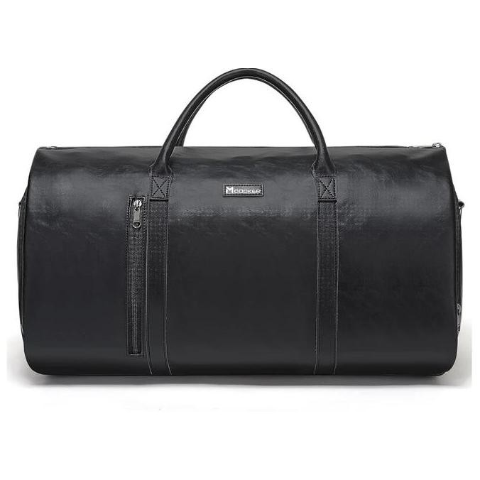 

Modoker Black Leather Garment Bag for Travel, Modoker Carry On Suit Carrier Travel Bag with Shoulder Strap/Multiple Pockets