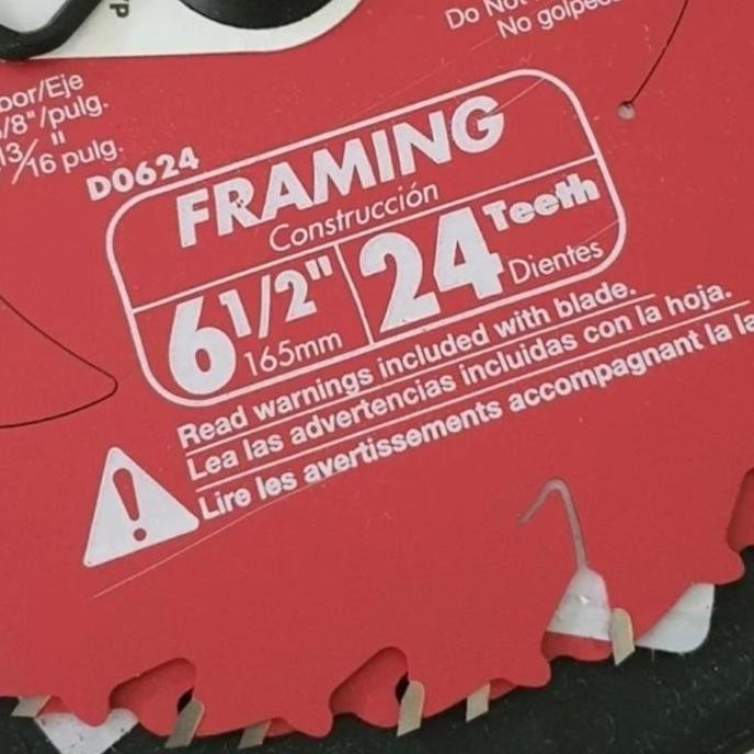 Diablo Saw Blade 6 1/2 Inch Circular Saw Table Saw Mata Gergaji