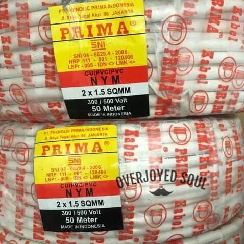 TERMURAH - Kabel Listrik Prima NYM 2x1,5 mm Tunggal