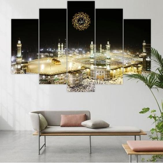 TERMURAH - HIASAN DINDING - KA'BAH-MASJID NABAWI-MASJIDIL AQSA-KUBAH SHAKHRAH