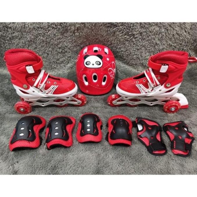 Sepatu Roda Anak Perempuan Lengkap Deker dan Helm