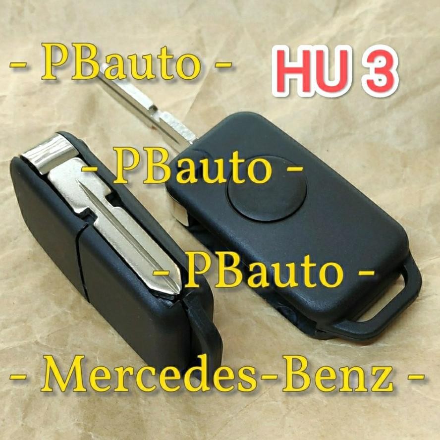 Casing Remote Kunci HU3 Lipat 1 Tombol Mercedes Benz / cover key remote aksesoris interior mercy Ber
