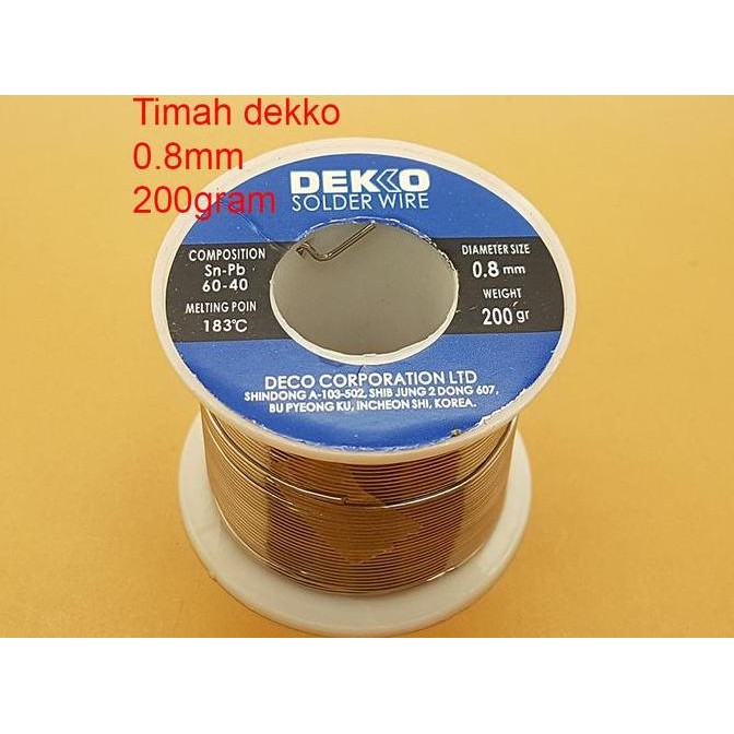 TIMAH SOLDER DEKKO (SOLDER TIN) 0.8MM - 200 GRAM ORIGINAL DAN TERPERCAYA