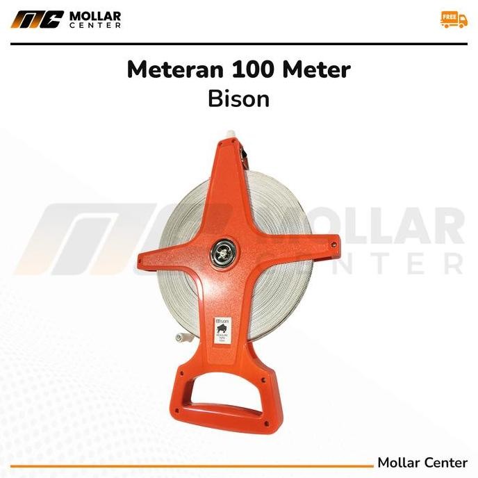 BISON METERAN TANCAP TANAH 100 METER ALAT UKUR JALAN GULUNG ROL TANAM ORIGINAL DAN TERPERCAYA