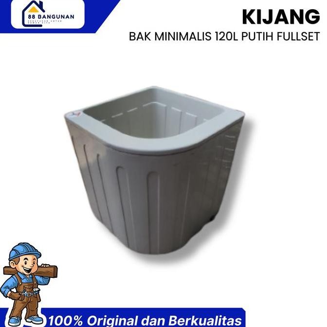BAK AIR KAMAR MANDI PLASTIK 55 SUDUT OVAL + SAYAP/ BAK AIR KIJANG FULLSET WARNA PUTIH