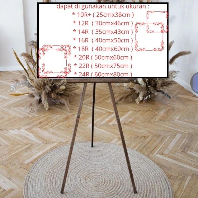 

Dekorasi Stand Lukis / Standing Foto T 150cm Tripod Kayu Dekorasi Pernikahan Tatakan Foto Wedding Decoration / Tripod Frame / Stand Frame Foto Wedding / Tripod White board / Easel Lukis / Stand Bingkai Foto / Stand Kanvas