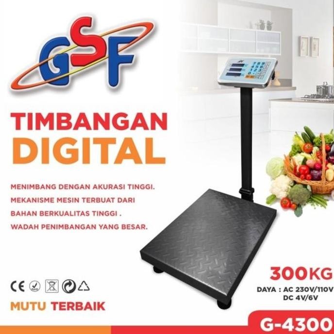 Timbangan Barang Digital Gsf 300Kg Timbangan Duduk / Lantai Presisi