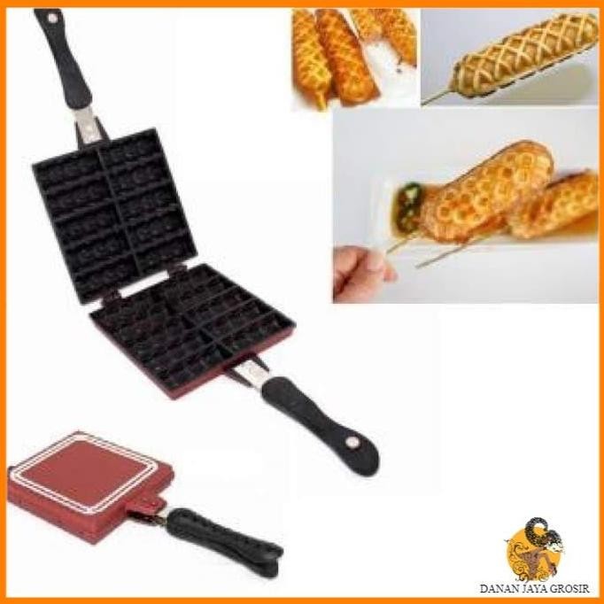 Cetakan Kue Sate Wafel Satay Waffle Double Side Pan Happy Call