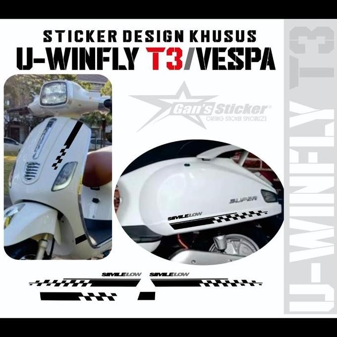 Sticker Motor Listrik Uwinfly T3 Sticker Vespa Ready