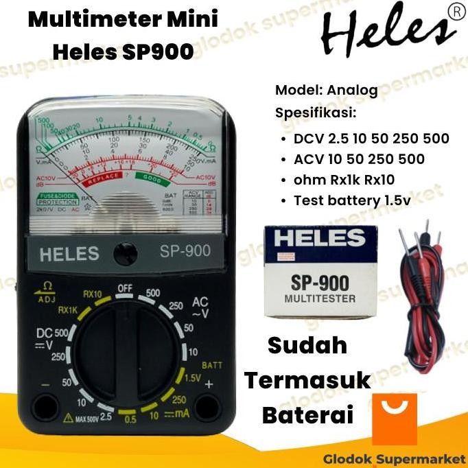 Multitester Heles Sp900 Multimeter Analog Sp-900 Tester Pocket Size Mini
