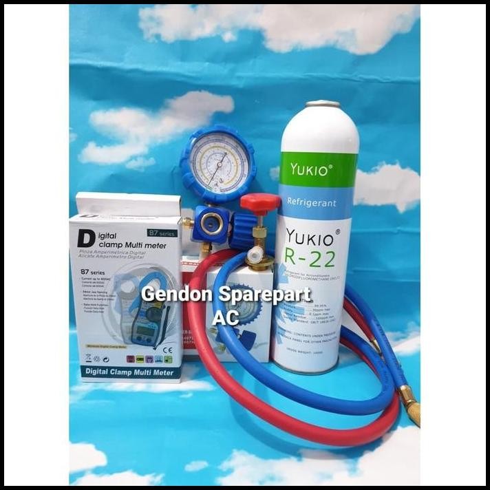 Paket lengkap freon R22 1kg tinggal pake langsung dingin singhlass