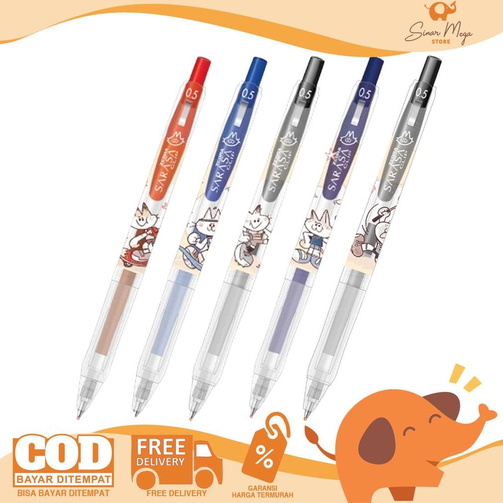 

ZEBRA Sarasa 0.5mm Sports Cat Gel Pen SATUAN - Pulpen Pena Sarasa Karakter Kucing Murah DiM