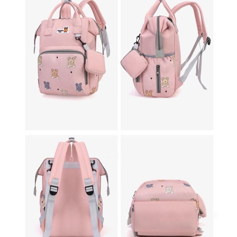 TAS BAYI 6040 - Tas Ransel Bayi 2in1 Bear Mamypoko First Diaper Bags Tas Perlengkapan Bayi Travellin