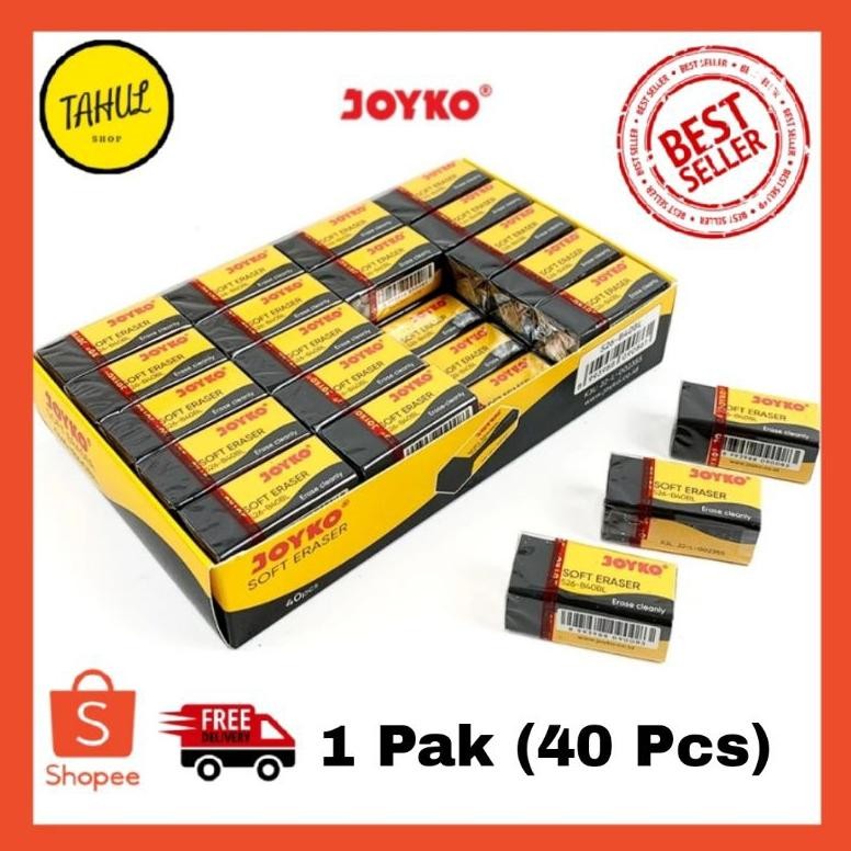 

(40 PCS / 1 PAX) Penghapus Pensil Joyko B 40 Kecil isi 40 Pcs / Eraser B40 BL Hitam / Stip Pencil B40 Hitam ( 1 Pak ) DiM