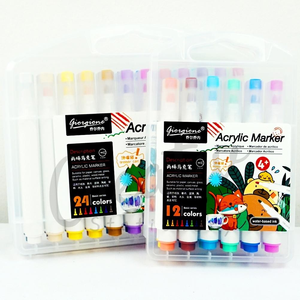 

GIORGIONE Acrylic Markers Set Spidol 12 24 Warnas G-Am-Bs DiM