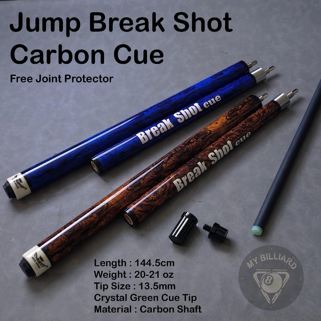 Jump Break Shot Carbon Cue Stick Billiard 13.5Mm - Stik Loncat Kibau Billiar Karbon Termurah Best Qu