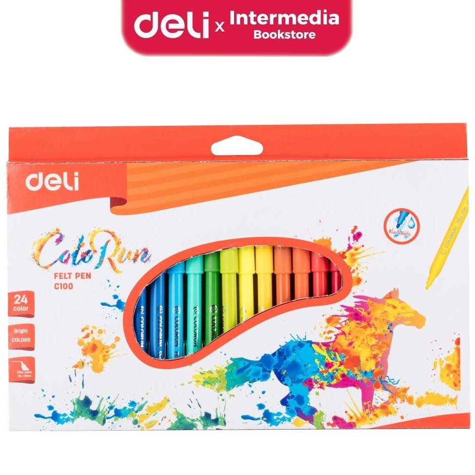 

Deli EC10020 Spidol 24 Warna Tidak beracun Warna Cerah DiM