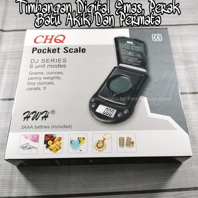 Timbangan Emas Digital Chq 0.01G - Pocket Scale Mini Original Garansi