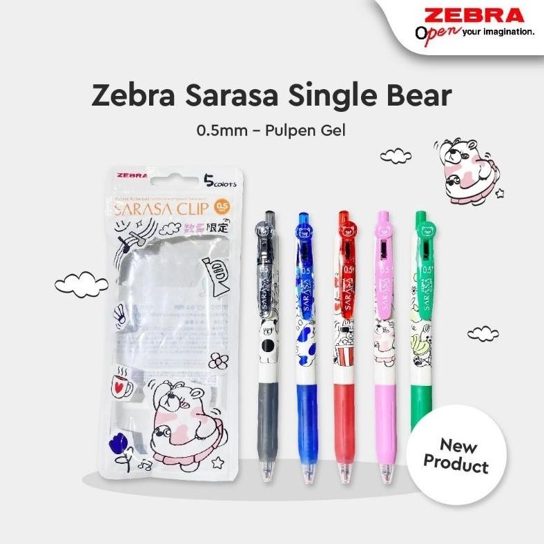 

Asaba Bandung- Zebra Pen/Pulpen/Bulpen Gel Alat Tulis Sarasa Single Bear 05mm Limited Edition DiM