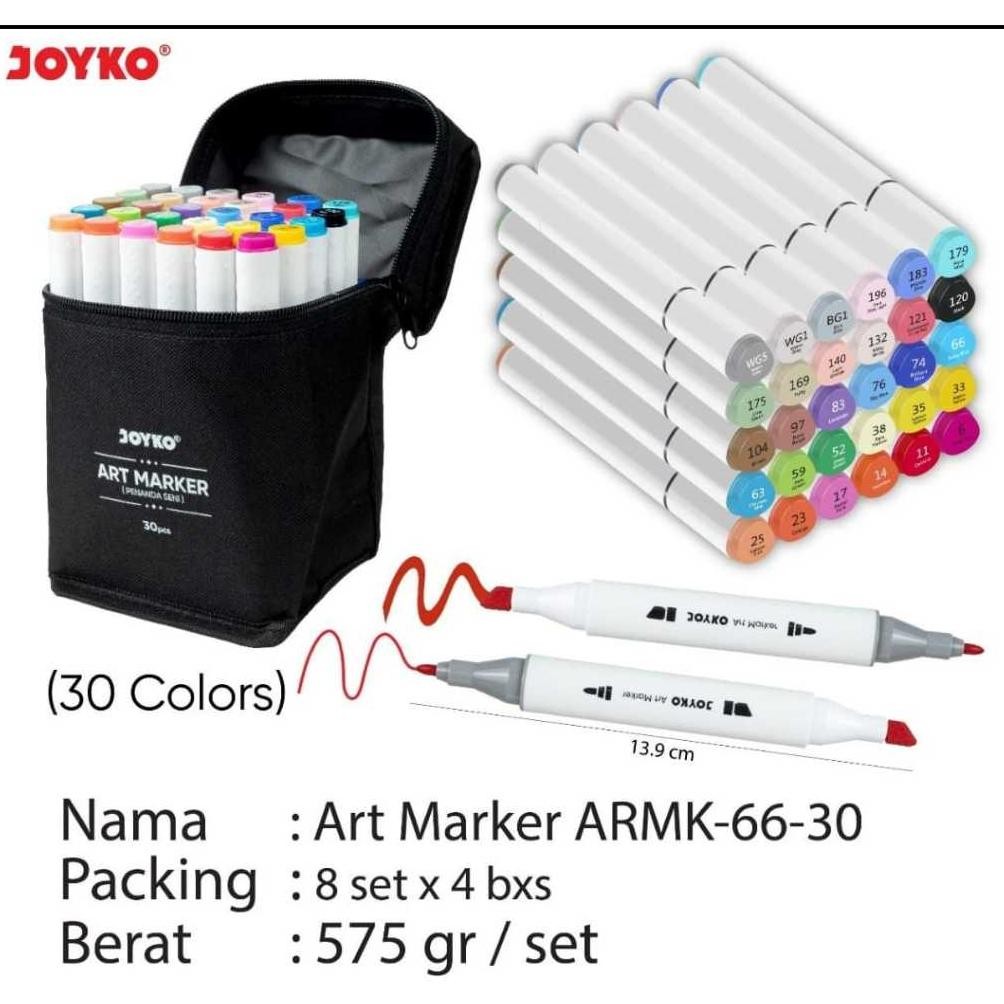 

spidol art markers warna manga anime arsitek joyko armk 66 - 30 warna fine color DiM