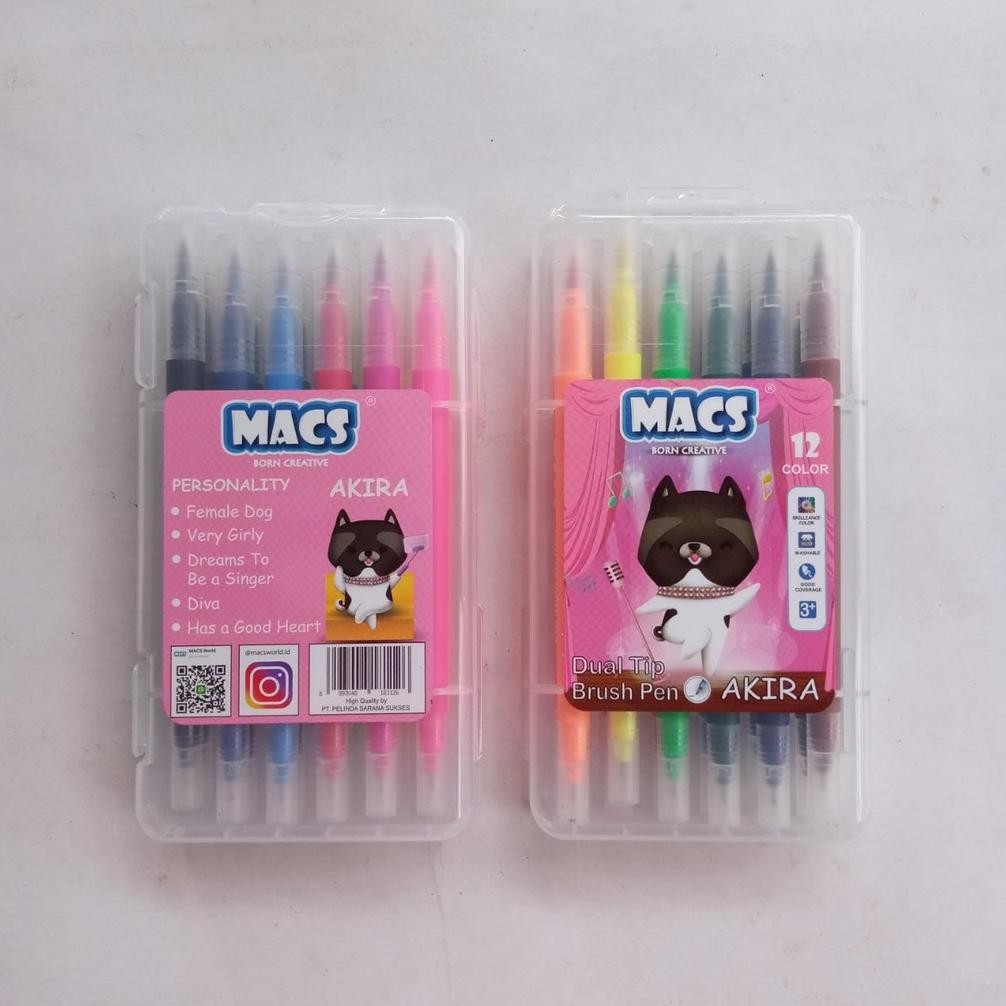 

BRUSH PEN DUAL TIP MACS SPIDOL 12 WARNA DiM