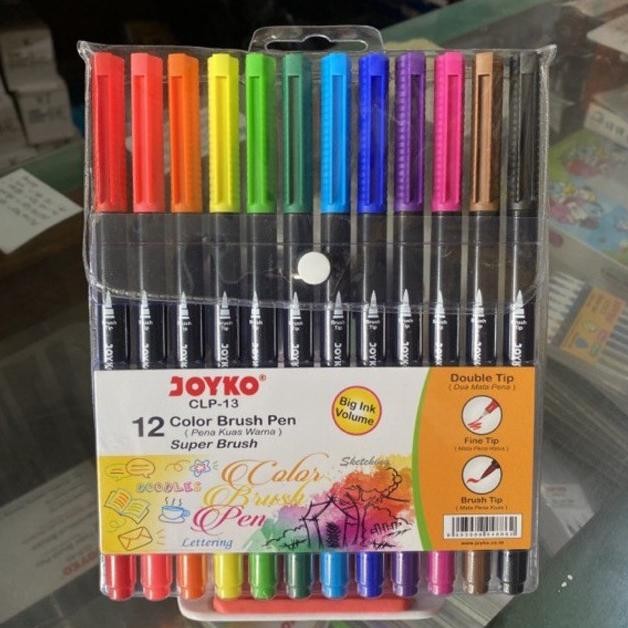 

Joyko Super Brush Pen 12 Color + Fine tip ( 2 in 1 ) Clp-13 Clp13 DiM