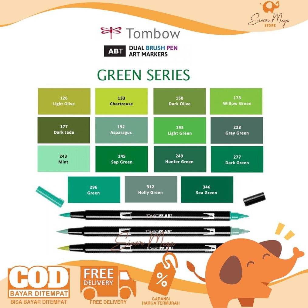 

Tombow Dual Brush Pen ABT Green Series / Tombow Spidol Dengan Dua Mata Kuas DiM