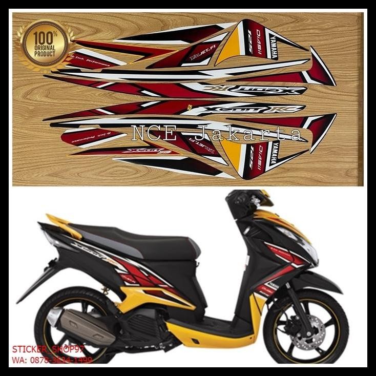 TERMURAH (ORI)  STRIPING MOTOR XEON RC 2013 HITAM KUNING KUALITAS ORIGINAL 