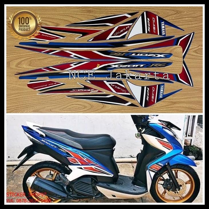 DISKON (ORI) STIKER STRIPING MOTOR XEON RC 2013 BIRU KUALITAS ORIGINAL 