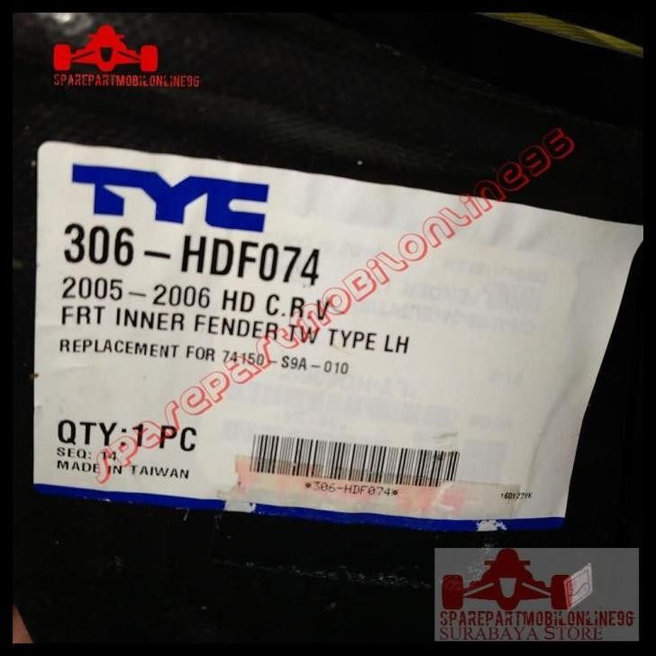 TERBARU INNER LINER FENDER DEPAN HONDA CRV GEN 2 2005 2006 TAIWAN 