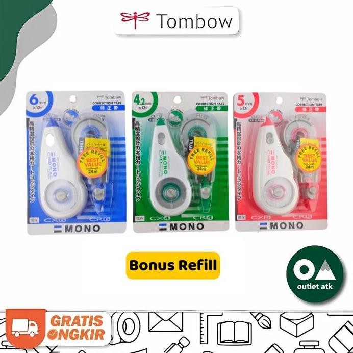 

Tombow Correction Tape Mono CX 4.2mm / 5mm / 6mm x 12m w/refill - Tipex Pita Kertas murah