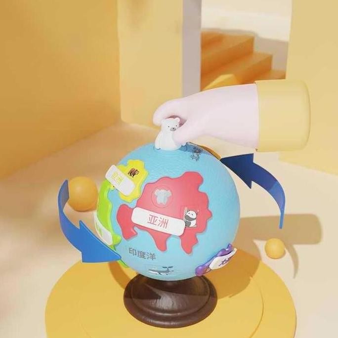 Premium Mainan Puzzle Globe Puzzle Bola Dunia Untuk Edukasi Puzzle