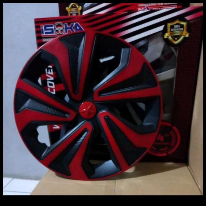 DISKON COVER VELG MOBIL VIOS RING 14 INCH  WARNA MERAH 