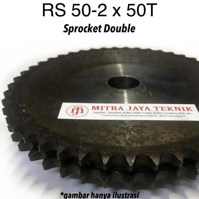 SPROCKET GEAR DOUBLE RS 50 - 2 x 50T SPROCKET RANTAI GI 50