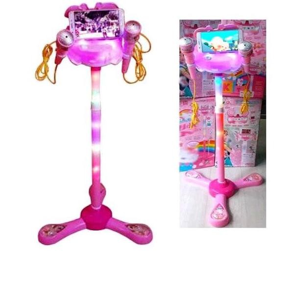 Mainan Microphone Double Frozen - Mainan Anak Musik Bernyanyi Karaoke Set Hadiah Cowok Cewek Musikal