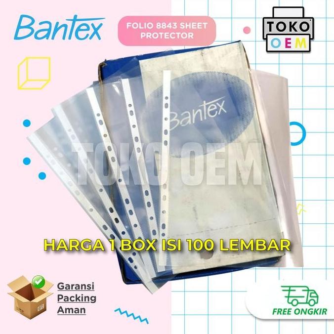 

BEBAS ONGKIR - BANTEX SHEET PROTECTOR 8843 PP POCKET ISI 100 LEMBAR UKURAN F4 FOLIO