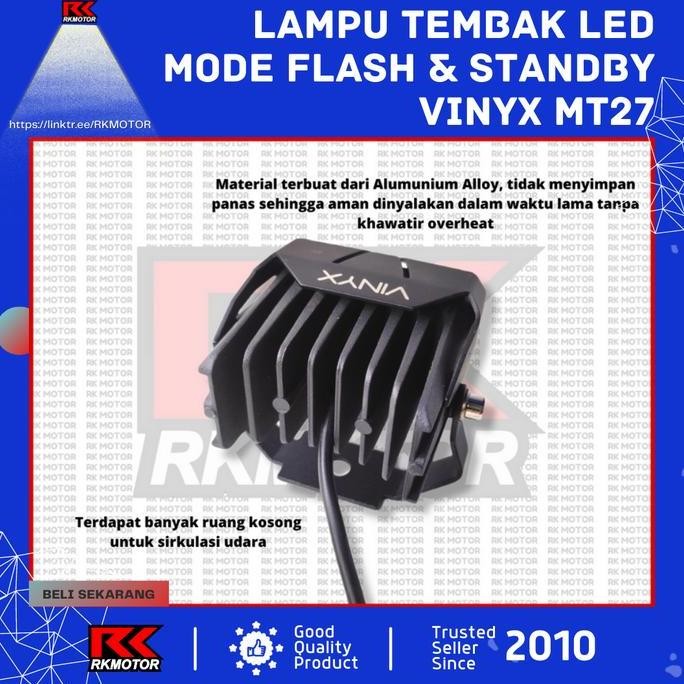 Lampu Tembak LED Vinyx MT27 2 Warna Mode Flash & Standby