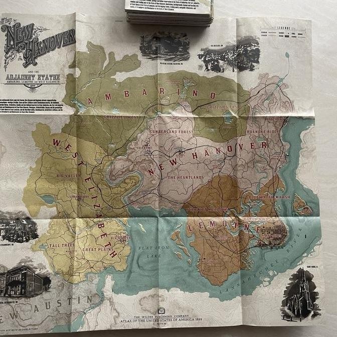 Map Peta Game Red Dead Redemption RDR 2 Pajangan