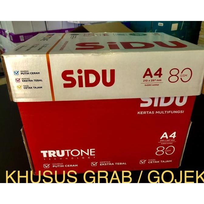 

BEBAS ONGKIR - Hvs A4 80 gr ( box ) Sinar Dunia ( SIDU ) Khusus GRAB / GOJEK