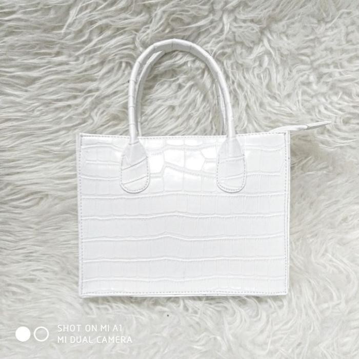 Croco Slingbag [ White/ Putih ] Tas Wanita Fashion Selempang Crocodile Terbaru Best Quality 100% Ori