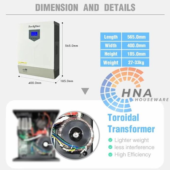 Inverter low frequency hybrid 5000watt 5kw 48V with MPPT 60A PLTS UPS murah