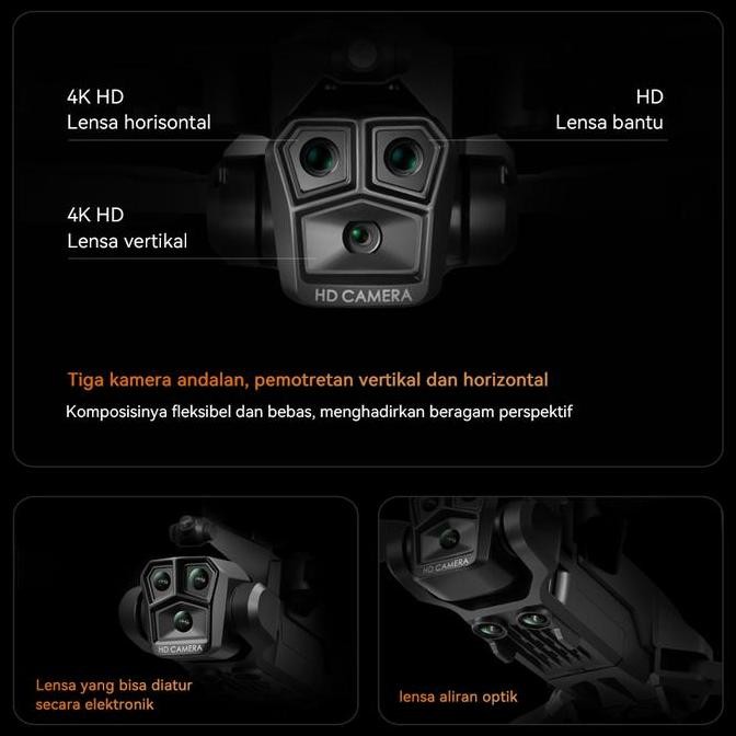 TERLARIS - K10ProMax Drone With Camera 4k Professional Three Camer 8k UAV Optical Flow Obstacle Avoi