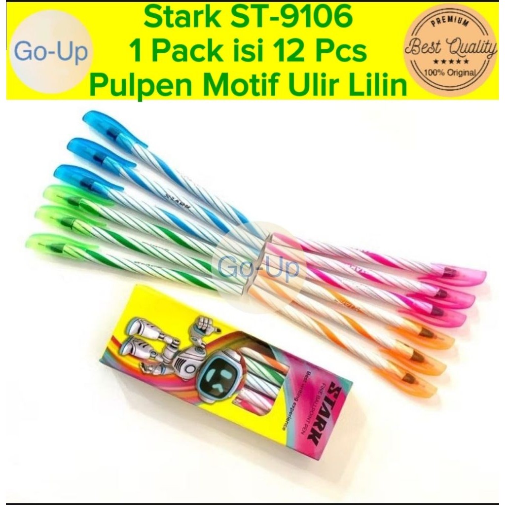 

[1 Pack isi 12 Pcs] Pulpen Ulir Lilin Stark ST-9106 Murah Grosir Promo