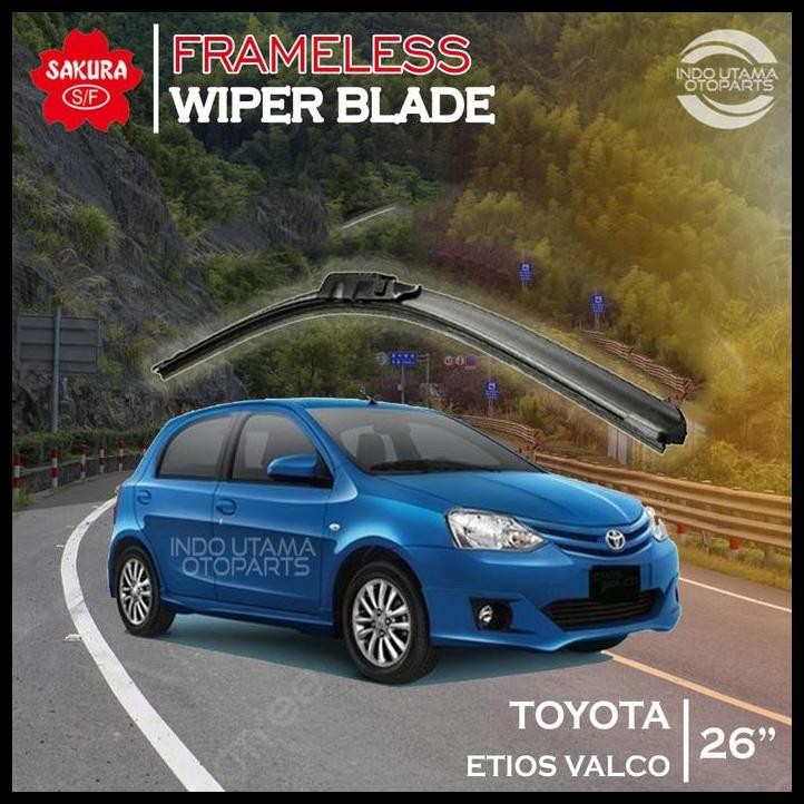 TERBARU WIPER FRAMELESS TOYOTA ETIOS VALCO KARET KACA MOBIL SAKURA 