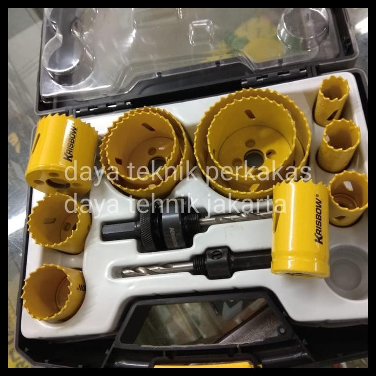 DISKON HOLE SAW BESI SET KRISBOW 15PC - HOLE SAW BI- METAL KRISBOW SET - HOLE 