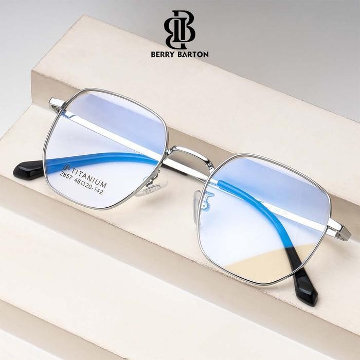 Kacamata Anti Radiasi Blueray Photocromic Minus Baca Frame Titanium Fashion Pria Wanita Berrybarton 
